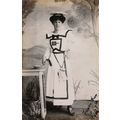 Edwardian Lady in Fancy Dress Signed 1906 Old R...