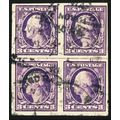484, Used 3¢ Imperforate Line Block of Four - S...
