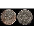 Singapore Ten Cents 1991 Used Coin 10c Plant Co...