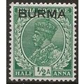 Burma 1937 SG2 1/2a Green Mounted Mint ..