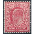 KEVII: 1d Scarlet P14 - GB 1902 - NM H - SG 219