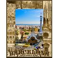 Barcelona Spain Laser Engraved Wood Picture Fra...