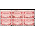 C22, Mint VF NH 50¢ Top Plate Block of Six Stam...