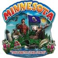 Minnesota State Montage Wood Fridge Magnet