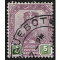 JOHORE 1921 5c wmk.MSCA Sc#107 USED PAQUEBOT ca...