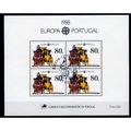 Portugal blok Europa Cept 1988 gestempeld