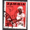 Zambia 1964. 3d Value. Cotton Picking. Fine Used