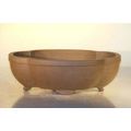 "Tan Unglazed Ceramic Bonsai Pot - Oval6.5"" x ...