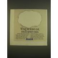 1985 Hain Products Ad - What we leave out, you'...