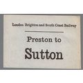 LONDON BRIGHTON & SOUTH COAST RLY LUGGAGE LABEL...