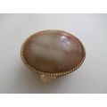 Gold Coloured Metal - Trinket/Pill Box - Onyx (...