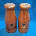 Vintage WOOD SALT & PEPPER SHAKERS Set Historic...