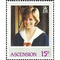 ASCENSION, Lady Diana, violet 1982, 15p