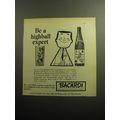 1958 Bacardi Rum Advertisement - Be a highball expert
