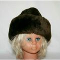 Vintage 1960 1970 Faux Fur Brown Hat