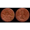 Australia One Penny 1961 Used Coin 1d QE II Kan...