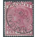 Bahamas 1884 SG49 1d Bright Carmine Fine Used ....