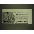 1934 3-in-One Oil Ad - Use the oil that gives triple protection