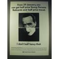 1989 Young Persons Railcard Ad - From 29 Januar...