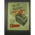1949 Oldham Batteries Ad - The batteries with power to spare