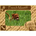 French Mastiff w Paws Engraved Wood Picture Fra...