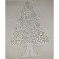 Large 3D Wooden White Glittery Christmas Tree W...