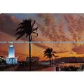 D026216 Malaga. Lighthouse Promenade dusk. Ed. ...