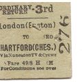 B.R. Edmondson Ticket - London Euston to Hartfo...