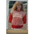 1987 bright stripe sweater, DK, 86-102 cm fitti...