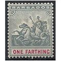 Barbados 1896 SG105 1/4d Slate Grey & Carmine M...