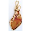 Carnelian Agate Gold Wire Wrap Gemstone Pendant 38