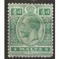 Malta 1914 SG71 1/2d Green Mounted Mint ..