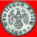 SWASTIKA: GERMANY ★ 10 REICHSPFENNIG 1943A !!! ...