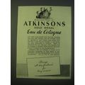 1940 Atkinsons Eau de Cologne Ad - Gold Medal