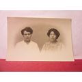 2 x UNKNOWN LADIES , antique portrait b/w photo...
