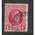 BELGIUM 1922 ALBERT I 1F RED SG 367 FINE USED#