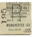 L.M.S.R. Edmondson Ticket - Oxenholme to Manche...