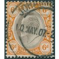 Transvaal 1906 6d black & brown-orange SG266a used