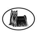 Dog Breed Oval Vinyl Car Decal Black & White St...