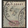 Gold Coast 1902 SG34 10/- Green & Brown Good/Fi...