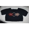 Navy Blue Argyle Knit Pullover Sweater for Pet,...