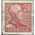 SWEDEN, King Gustav V, red 1940, 20ore, #2