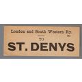 LONDON & SOUTH WESTERN RAILWAY LUGGAGE LABEL - ...