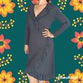 Matilda Jane Ruffled Wrap Dress Teal Blue Orang...