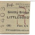 B.T.C. Edmondson Ticket - Smithy Bridge to Litt...