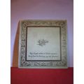 BIRTHDAY GREETINGS CARD used antique folded card 12 x 12 cms closed =
