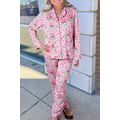 Pink Santa Claus Snowflake Long Sleeve Shirt Ch...