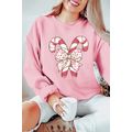 Pink Christmas Bow Candy Cane Graphic Drop Shou...