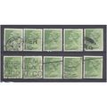 BULK STOCK.8 1/2p Yellowish Green x 10.Type Unc...