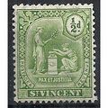 St Vincent 1909 SG102 1/2d Green Mounted Mint ...
